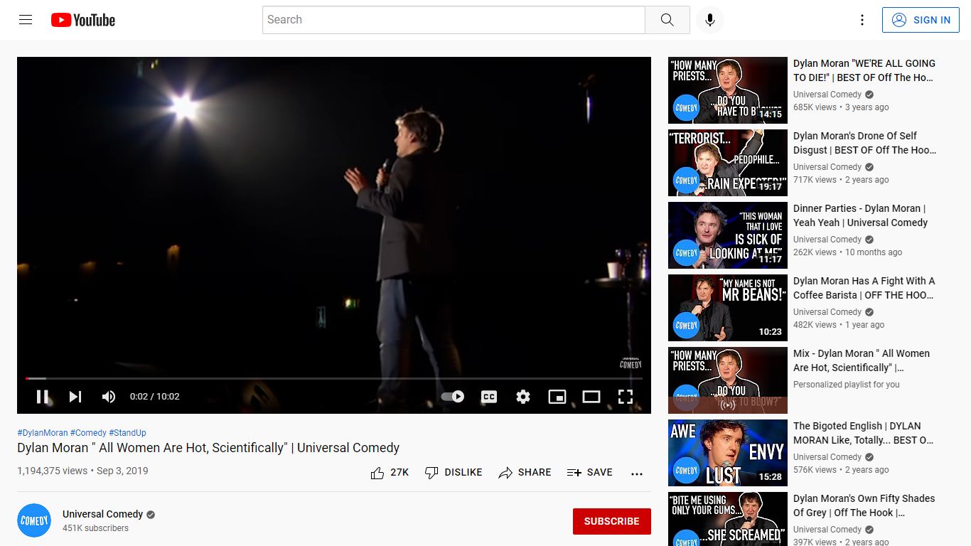 Dylan Moran " All Women Are Hot, Scientifically" | Universal Comedy